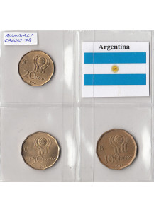 ARGENTINA Set composto da 20 - 50 - 100 Pesos Spl Mondiali calcio 1978